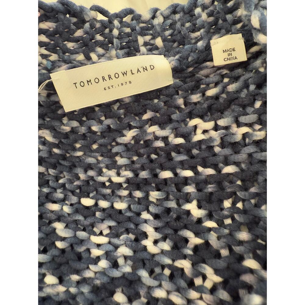 Tommorowland Chunky Knit Long Duster Cardigan Sweater Blue M - Picture 5 of 6